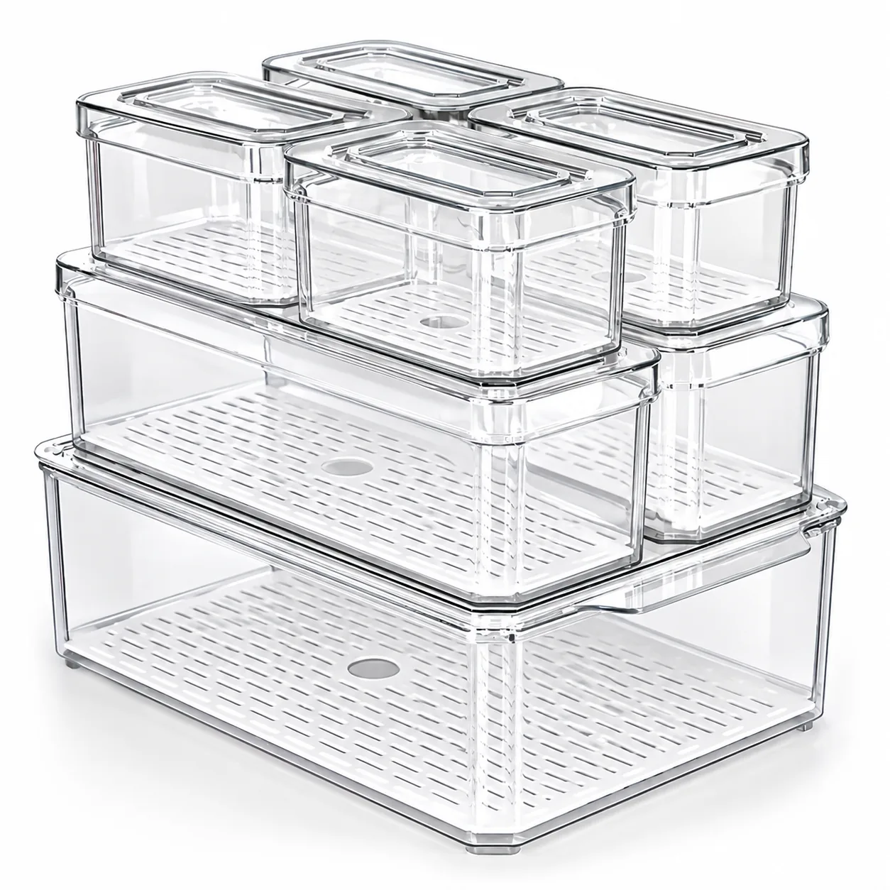 Stackable Clear Refrigerator Storage Container Set - Image 2