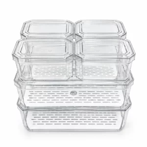 Stackable Clear Refrigerator Storage Container Set