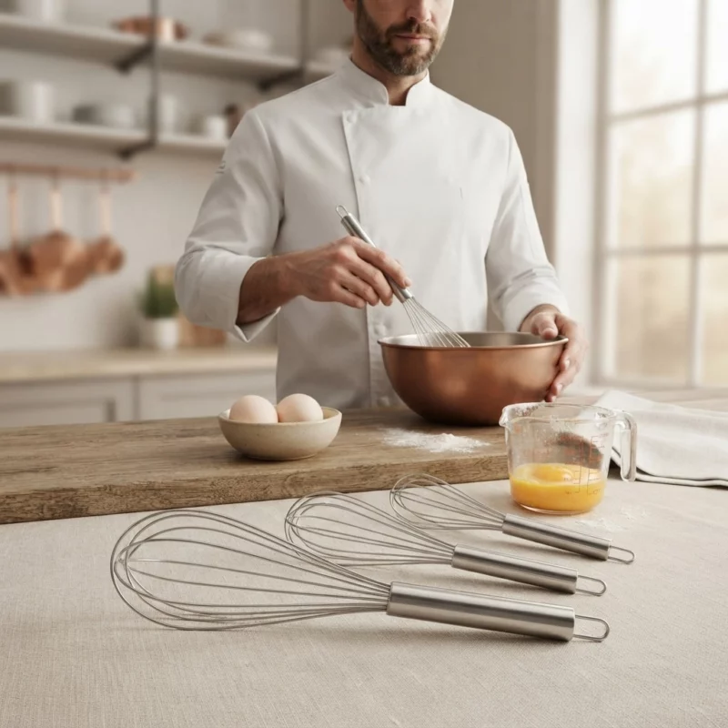 Stainless Steel Manual Balloon Whisk with Hanging Loop - Image 2
