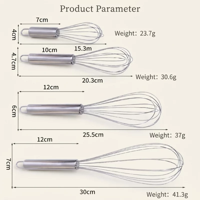 Stainless Steel Manual Balloon Whisk with Hanging Loop - Image 5