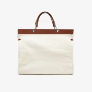 Structured Canvas Briefcase Tote Bag with Adjustable Shoulder Strap