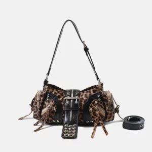 Studded Buckle Underarm Shoulder Bag