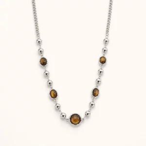 Tiger Eye Titanium Steel Chain Necklace
