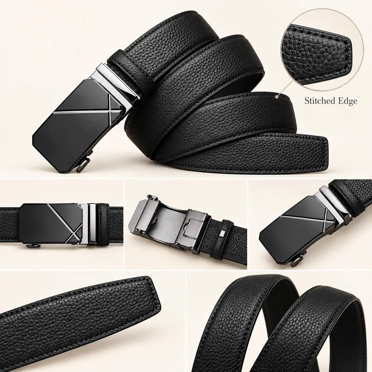 Top-Grain Cowhide Automatic Ratchet Belt - Image 6