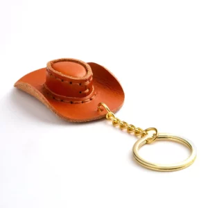Top-Grain Cowhide Cowboy Hat Keychain