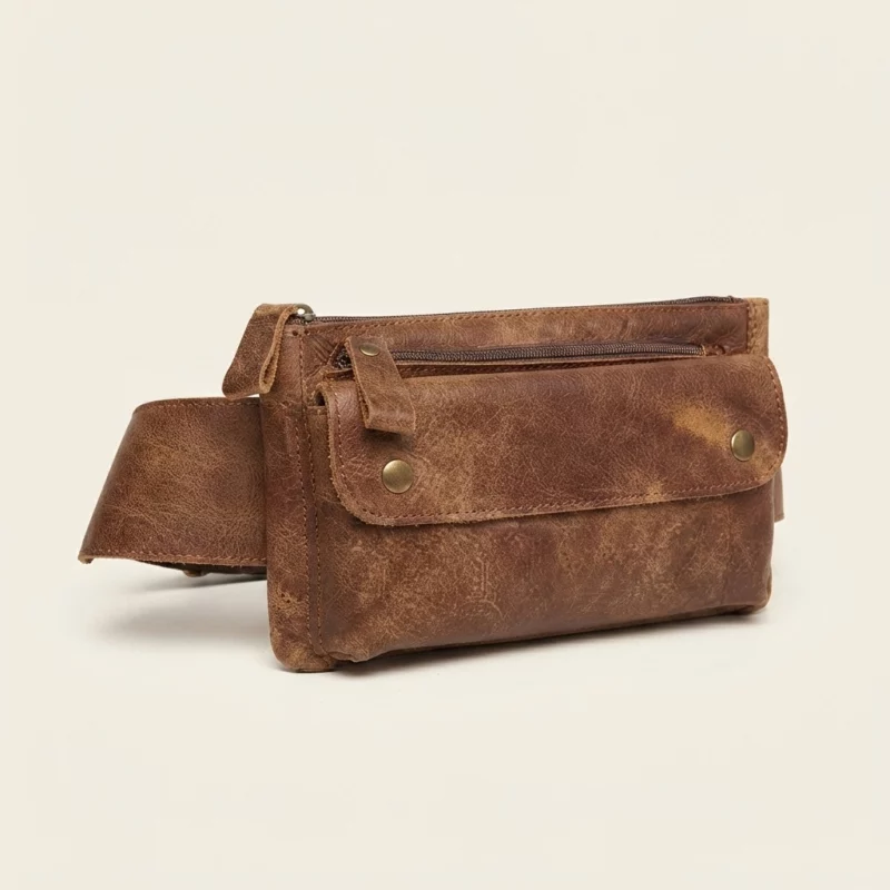 Vintage Cowhide Leather Convertible Waist Bag - Image 2