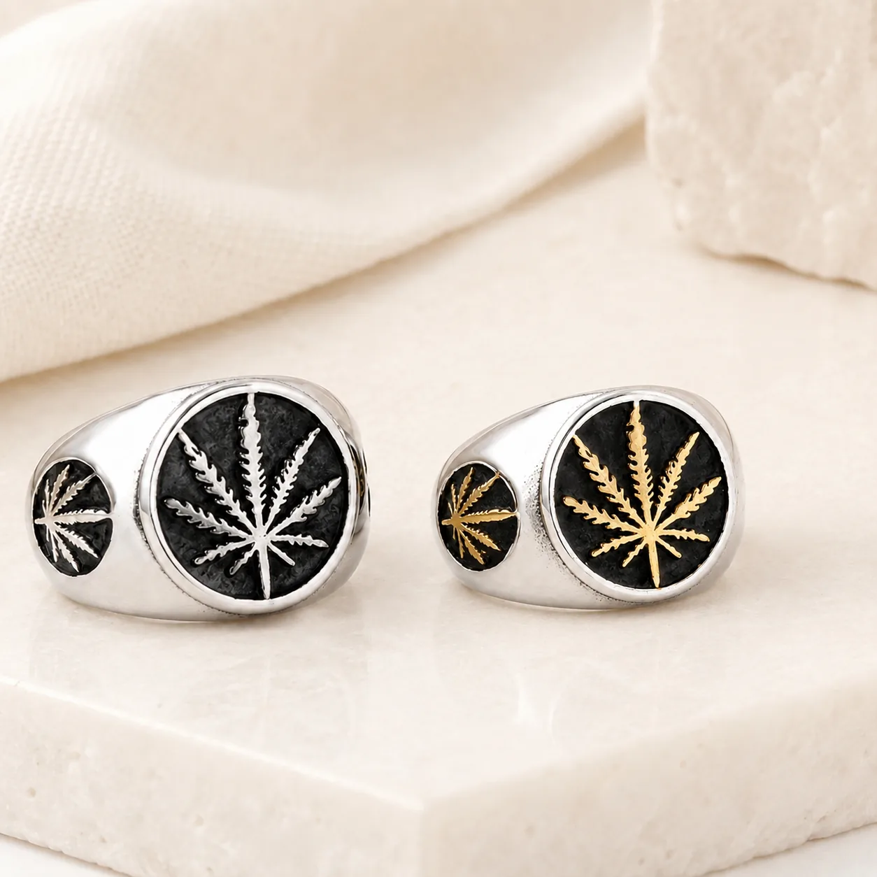Vintage Tree of Life Stainless Steel Signet Ring - Image 4