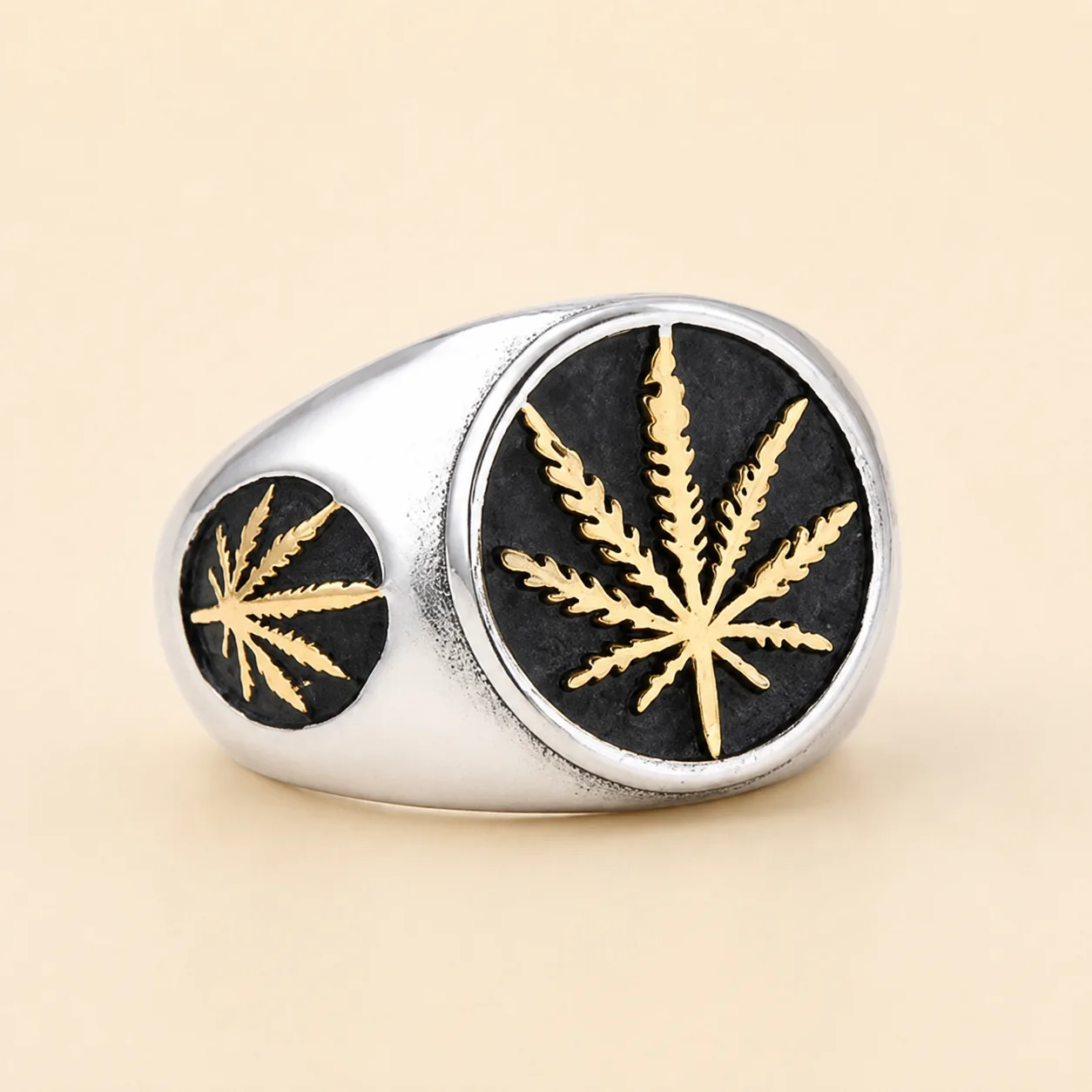 Vintage Tree of Life Stainless Steel Signet Ring - Image 6