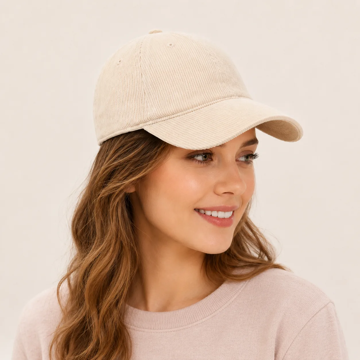 Washed Cotton Corduroy Adjustable Baseball Cap - Image 9