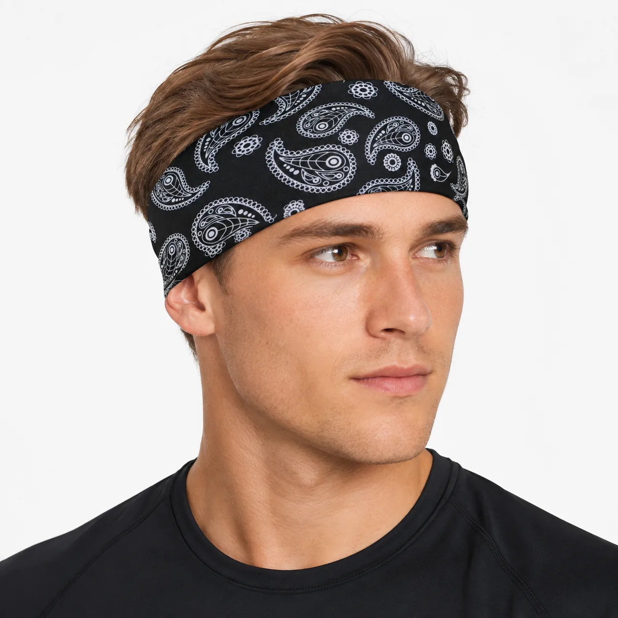 Wide Printed Stretch Headband – Soft Breathable Non-Slip Hair Band - Image 28