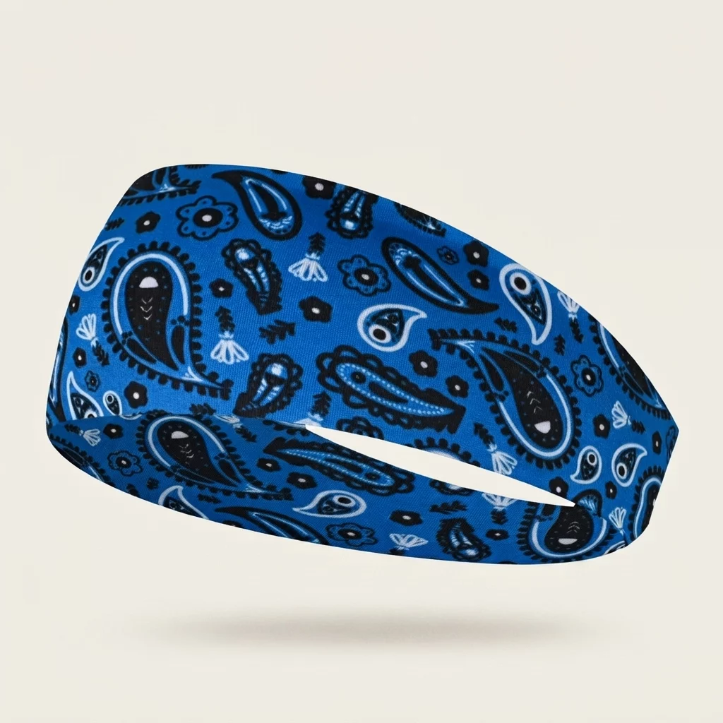 Wide Printed Stretch Headband – Soft Breathable Non-Slip Hair Band - Image 4