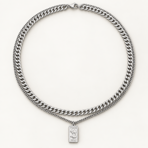 Layered Cuban Chain Tag Necklace