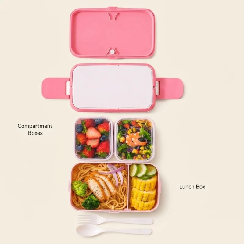 Stackable Double-Layer Bento Lunch Box - Image 3