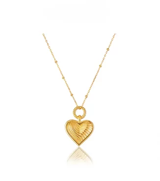 18K Gold-Plated Large Heart Sweater Necklace – Statement Long Pendant-1