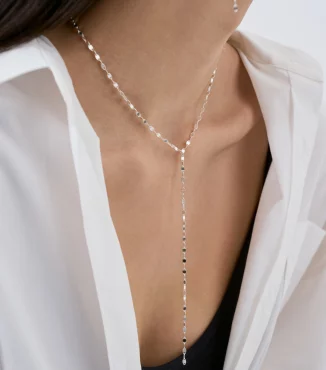 18K Gold-Plated S925 Sparkling Y-Shaped Minimalist Necklace-8