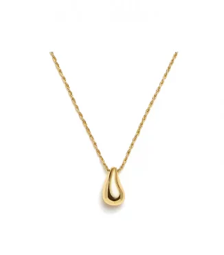 18K Gold-Plated S925 Teardrop Pendant Minimalist Necklace-1