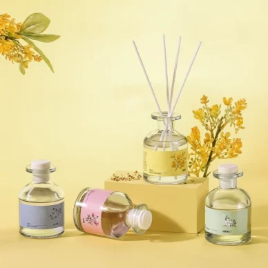 50ml Reed Diffuser Set with 4 Reeds, Floral & Fresh Home Fragrance