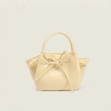 Bow Detail PU Mini Bucket Bag