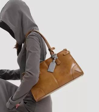 Genuine Leather Large-Capacity Tote Bag – Soft Cowhide Shoulder Handbag-2