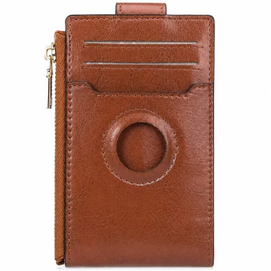 Genuine Leather RFID AirTag Bifold Wallet