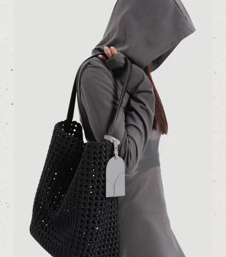 Genuine Leather Woven-Style Bucket Tote – Large-Capacity Shoulder Bag-8