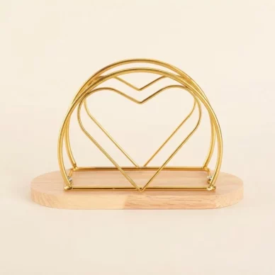 Nordic Metal Wire Napkin Holder with Wood Base
