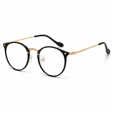 Retro Rivet Round Blue Light Glasses