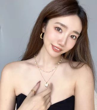 S925 Sterling Silver 18K Gold-Plated Pearl & Heart Layered Necklace Set-10